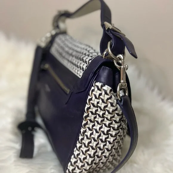 Coach Cream and Blue Shoulder Bag